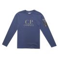 Boys Estate Blue Printed Sleeve L/s T Shirt 30528 by C.P. Company Undersixteen from Hurleys