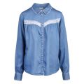 Womens Medium Blue Vibista Lacetape Denim L/s Shirt 57685 by Vila from Hurleys