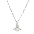 Womens Silver/White Latifah Iridescent Pendant Necklace 54486 by Vivienne Westwood from Hurleys