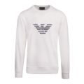 Mens White Embroidered Eagle Sweat Top 85055 by Emporio Armani from Hurleys