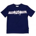 Boys Blue Graphic Logo S/s Tee Shirt 65400 by BOSS from Hurleys