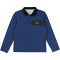 Boys Blue Block Logo L/s Polo Shirt 28428 by BOSS from Hurleys