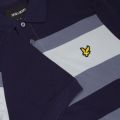 Mens Navy Textured Stripe S/s Polo Shirt 24223 by Lyle & Scott from Hurleys