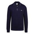 Mens Navy Blue Branded Half Zip Sweat Top 59328 by Lacoste from Hurleys