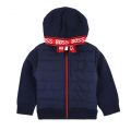 Toddler Navy Hybrid Zip Through Knitted Jacket