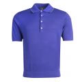 Mens Blue Knitted S/s Polo Shirt 27554 by PS Paul Smith from Hurleys