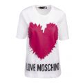 Womens White Splash Heart S/s T Shirt 85868 by Love Moschino from Hurleys