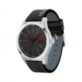 Mens Black/Silver Invent Leather Watch