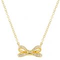 Womens Gold & Crystal Olessi Mini Pavé Bow Necklace 15998 by Ted Baker from Hurleys