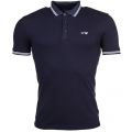 Mens Navy Tipped Slim Fit S/s Polo Shirt 61342 by Armani Jeans from Hurleys
