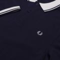 Mens Carbon Blue Contrast Rib Pique S/s Polo Shirt 35029 by Fred Perry from Hurleys