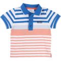 Baby Blue & Orange Striped S/s Polo Shirt 6868 by BOSS from Hurleys