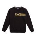 Boys Black 7-Lines Gold Sweat Top 84143 by EA7 from Hurleys
