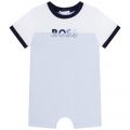 Baby Pale Blue Branded Romper 104630 by BOSS from Hurleys