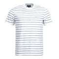 Lifestyle Mens White Dalewood Stripe S/s Tee Shirt 10336 by Barbour from Hurleys