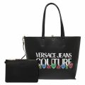 Womens Black Branded Reversible Shopper Bag 55127 by Versace Jeans Couture from Hurleys