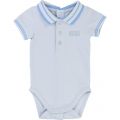 Baby Pale Blue Branded Bodysuit 7397 by BOSS from Hurleys