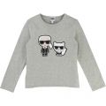Girls Medium Karl & Cat L/s T Shirt 13333 by Karl Lagerfeld Kids from Hurleys