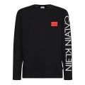 Mens Black Text Reversed Logo L/s T Shirt 85649 by Calvin Klein from Hurleys