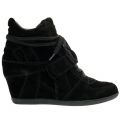 Womens Black Bowie Wedge Trainers