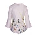 Womens Nude Pink Sky Elegant Print Fluted Top 46877 by Ted Baker from Hurleys