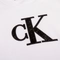 Girls Bright White Monogram Sweat Top 92502 by Calvin Klein from Hurleys