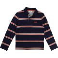 Boys Navy & Orange Striped L/s Polo Shirt 13281 by BOSS from Hurleys
