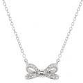 Womens Silver & Crystal Olessi Mini Pavé Bow Necklace 15994 by Ted Baker from Hurleys