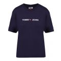 Womens Black Iris Linear Logo S/s T Shirt 52876 by Tommy Jeans from Hurleys