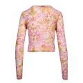 Womens Light Pink Versailles Print Sheer L/s T Shirt 85675 by Versace Jeans Couture from Hurleys