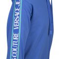 Mens Hydrangea Blue Logo Tape Hoodie 103443 by Versace Jeans Couture from Hurleys