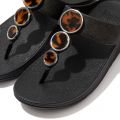 Womens All Black Halo Shimmer Toe-Post Flip Flops 109774 by FitFlop from Hurleys
