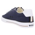 Mens Dark Blue Aiden_Tenn Canvas Trainers 108207 by BOSS from Hurleys