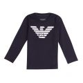 Boys Navy Branded Eagle L/s T Shirt 30710 by Emporio Armani from Hurleys