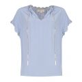 Womens Chambray Scallop Edge Chain Neck Silk Blouse 27467 by Michael Kors from Hurleys