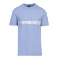 Mens Light Blue Logo Stripe Beach Slim Fit S/s T Shirt 73750 by BOSS from Hurleys