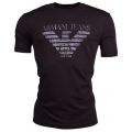 Mens Black City Logo S/s T Shirt 11020 by Armani Jeans from Hurleys