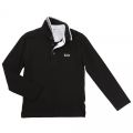 Boys Black Small Logo Tipped L/s Polo Shirt 65426 by BOSS from Hurleys