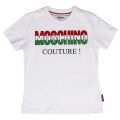Boys White Italian Branded Logo S/s T Shirt 36096 by Moschino from Hurleys