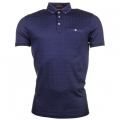 Mens Navy Serge Jacquard S/s Polo Shirt 61529 by Ted Baker from Hurleys