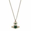 Womens Emerald/Gold Ouroboros Small Pendant Necklace 54488 by Vivienne Westwood from Hurleys