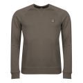 Casual Mens Dark Green Wyan Crew Sweat Top 26349 by BOSS from Hurleys