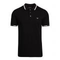 Mens Black Branded Cuff S/s Polo Shirt 77949 by Emporio Armani from Hurleys