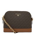 Womens Brown Signature Jet Set Large Dome Crossbody Bag 89565 by Michael Kors from Hurleys