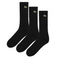 Mens Black 3 Pack Sport Socks 104061 by Lacoste from Hurleys