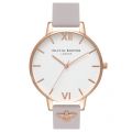 Womens Blush & Rose Gold 3D Bee Embellished Strap Watch 26042 by Olivia Burton from Hurleys