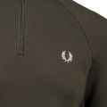 Mens Hunting Green 1/2 Zip Through Sweat Top 100158 by Fred Perry from Hurleys