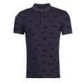 Mens Navy Flock Eagle S/s Polo Shirt 29144 by Emporio Armani from Hurleys