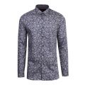 Mens Navy Droite Floral Print L/s Shirt 53057 by Ted Baker from Hurleys