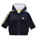 Toddler Navy Multi Logo Trim Hooded Zip Through Sweat Top 55924 by BOSS from Hurleys